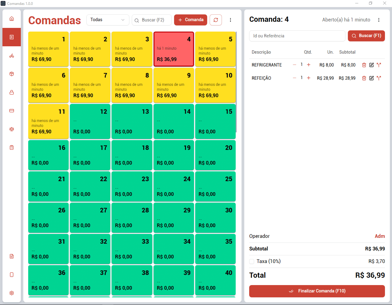 Comanda aberta
